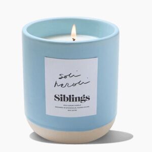 New Siblings Soli Neroli 8 oz soy blend wax Blue Ceramic Vessel Candle
